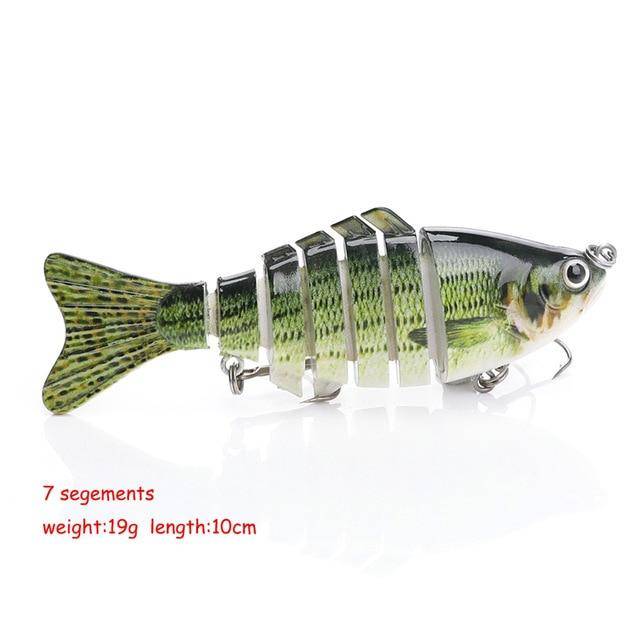 VTAVTA FISHING BASS LURE MULTI JOINTED ARTIFICIAL BAIT SEGMENT LIFELIKE TROUT SWIMBAIT HARD CRANKBAIT TREBLE HOOKS