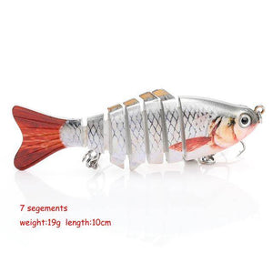 VTAVTA FISHING BASS LURE MULTI JOINTED ARTIFICIAL BAIT SEGMENT LIFELIKE TROUT SWIMBAIT HARD CRANKBAIT TREBLE HOOKS