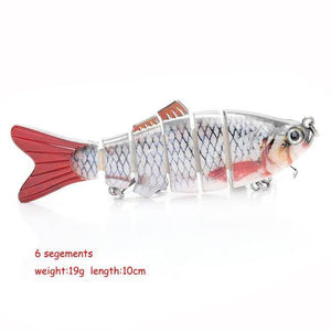 VTAVTA FISHING BASS LURE MULTI JOINTED ARTIFICIAL BAIT SEGMENT LIFELIKE TROUT SWIMBAIT HARD CRANKBAIT TREBLE HOOKS