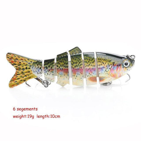 Image of VTAVTA FISHING BASS LURE MULTI JOINTED ARTIFICIAL BAIT SEGMENT LIFELIKE TROUT SWIMBAIT HARD CRANKBAIT TREBLE HOOKS