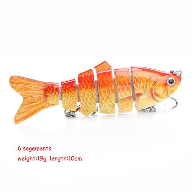 VTAVTA FISHING BASS LURE MULTI JOINTED ARTIFICIAL BAIT SEGMENT LIFELIKE TROUT SWIMBAIT HARD CRANKBAIT TREBLE HOOKS