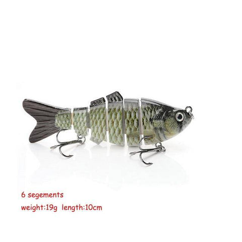 Image of VTAVTA FISHING BASS LURE MULTI JOINTED ARTIFICIAL BAIT SEGMENT LIFELIKE TROUT SWIMBAIT HARD CRANKBAIT TREBLE HOOKS