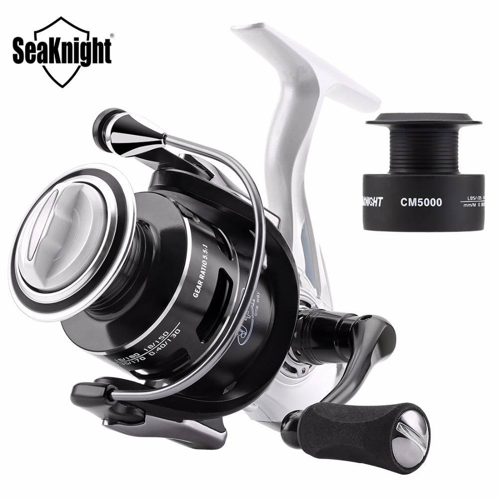 Seaknight CMII Fishing Reel  2000 3000 4000 5000 5.5:1 9+1BB Max Drag 7KG-13KG  Spinning Fishing Reel  With Free Spare Spool