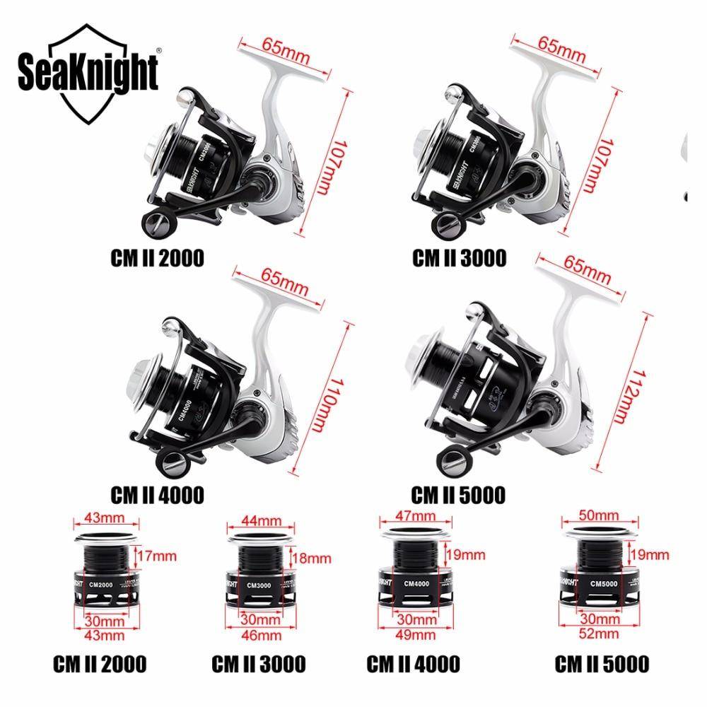 Seaknight CMII Fishing Reel  2000 3000 4000 5000 5.5:1 9+1BB Max Drag 7KG-13KG  Spinning Fishing Reel  With Free Spare Spool