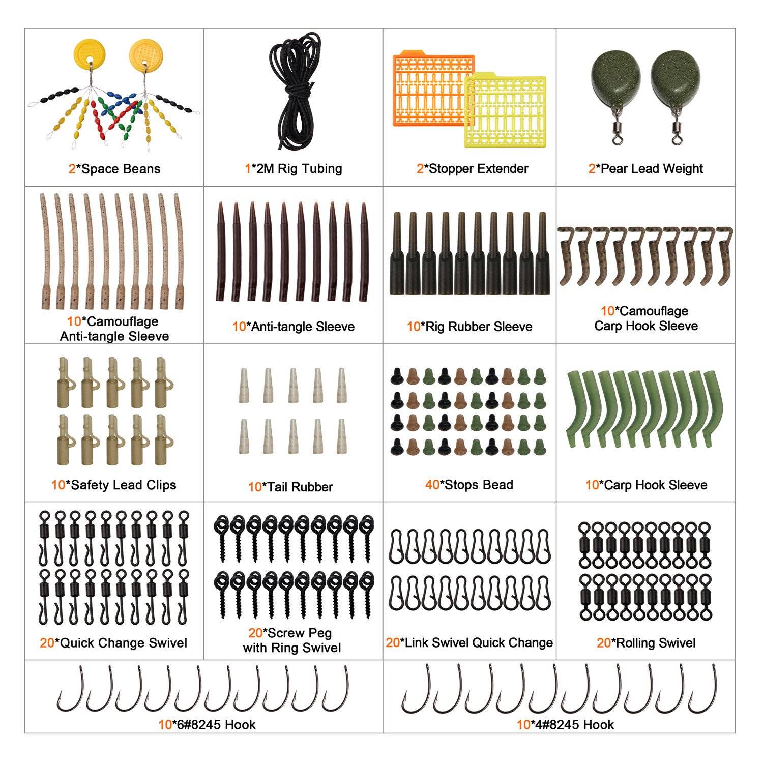 Carp Fishing Tackle Box, 217Pcs