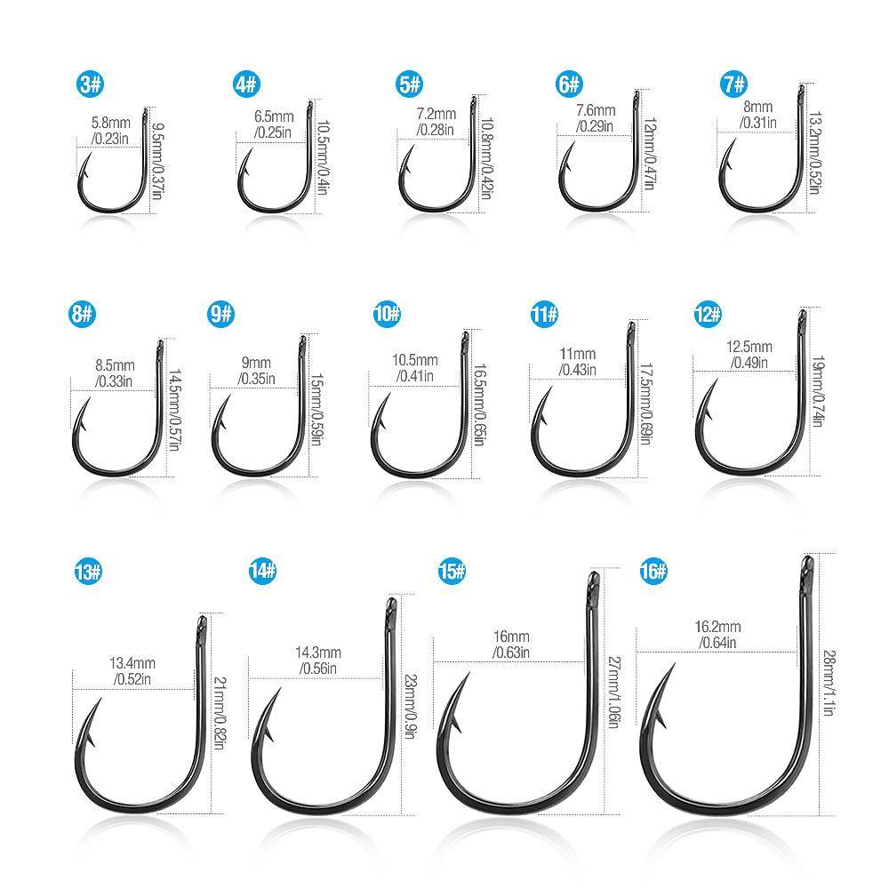 DONQL Fishing Hooks Barbed | 300 Pieces