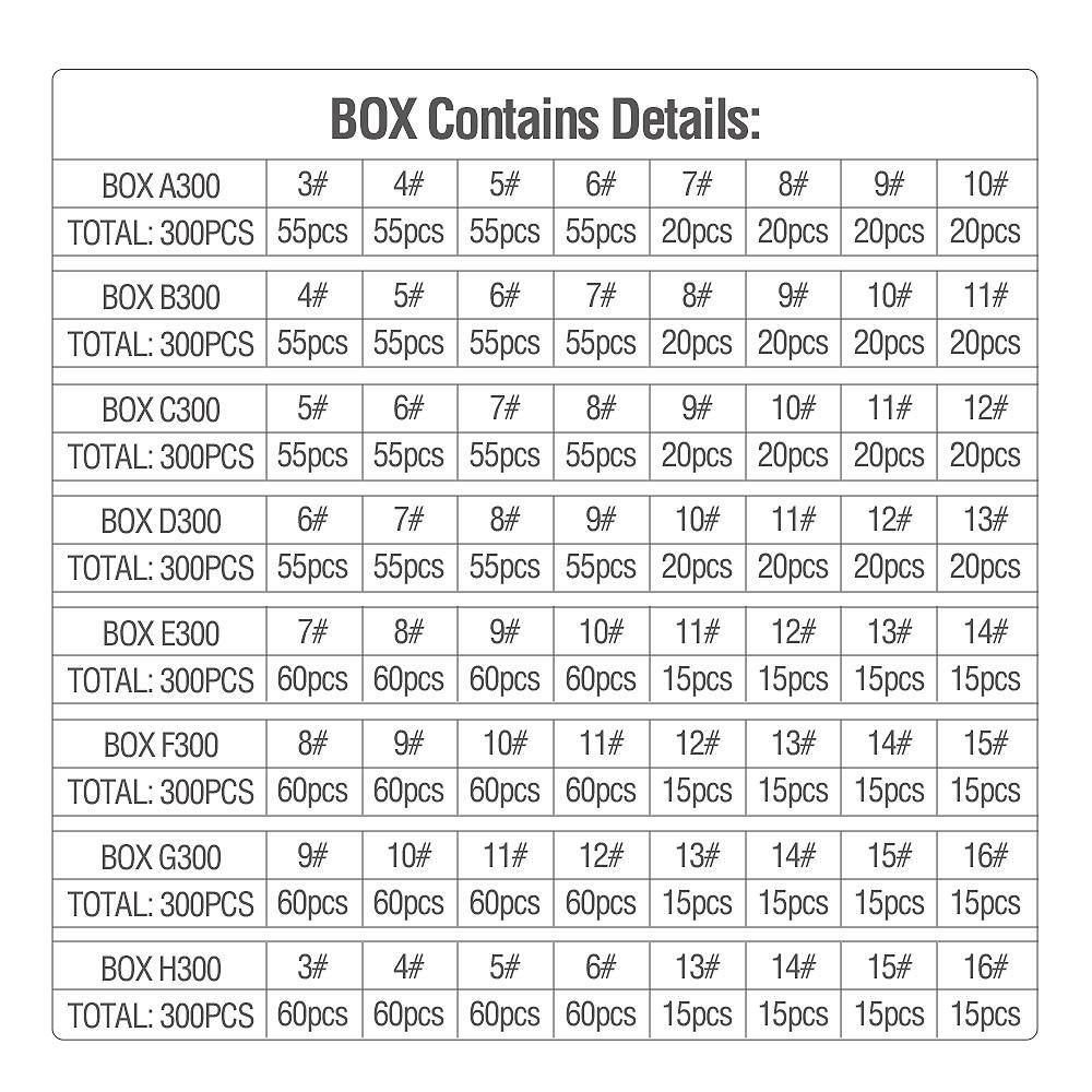 DONQL Fishing Hooks Barbed | 300 Pieces