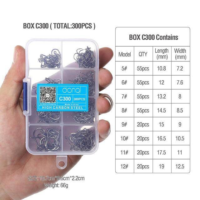 DONQL Fishing Hooks Barbed | 300 Pieces