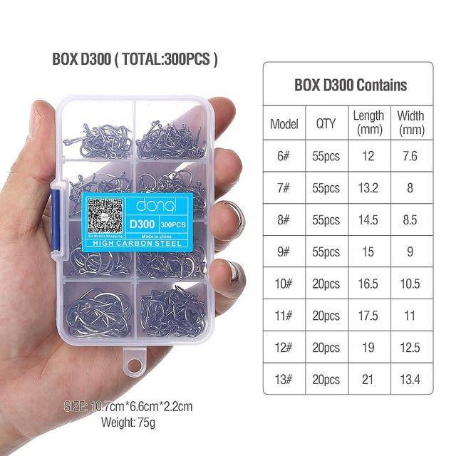 DONQL Fishing Hooks Barbed | 300 Pieces
