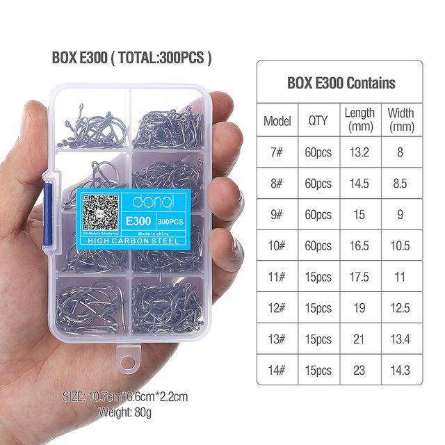 DONQL Fishing Hooks Barbed | 300 Pieces
