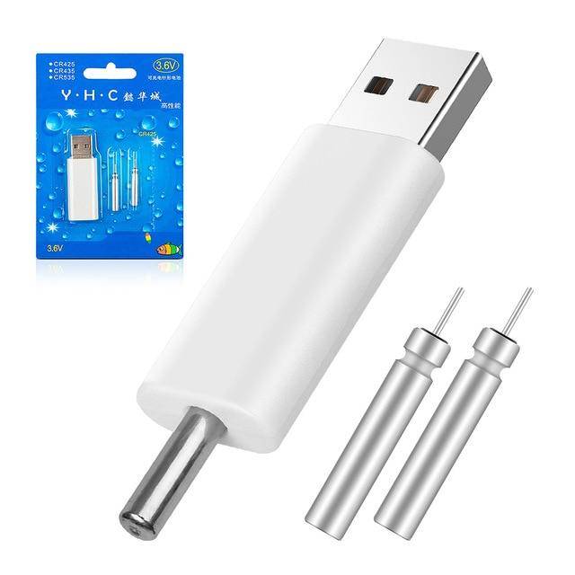 DONQL USB Charger For Electronic Floats Batteries + 2 Batteries Included