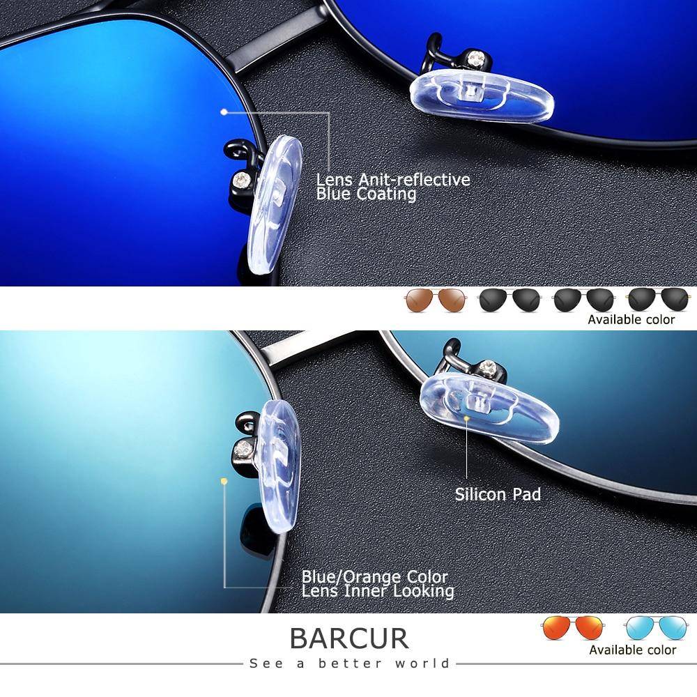 BARCUR Aviator Men's Sunglasses | Polarized UV 400