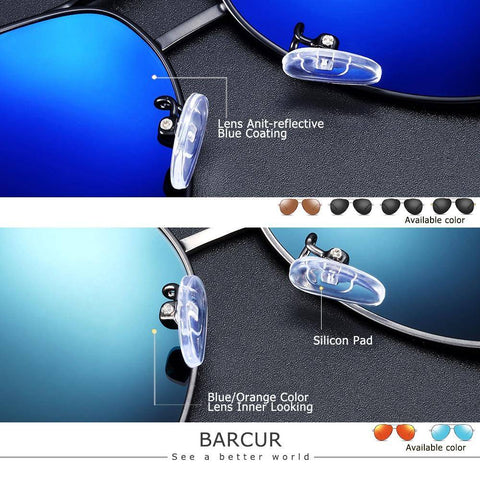 Image of BARCUR Aviator Men's Sunglasses | Polarized UV 400