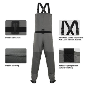 Piscifun  Waterproof Stocking Foot Chest Waders Pant  with Phone Case