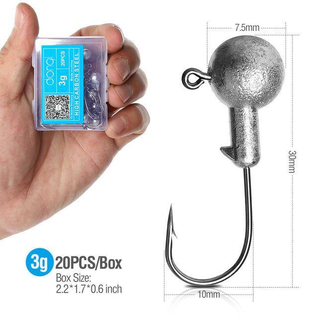 DONQL  Lead Head Fishing Hook | 1-20g | 20pcs/Box