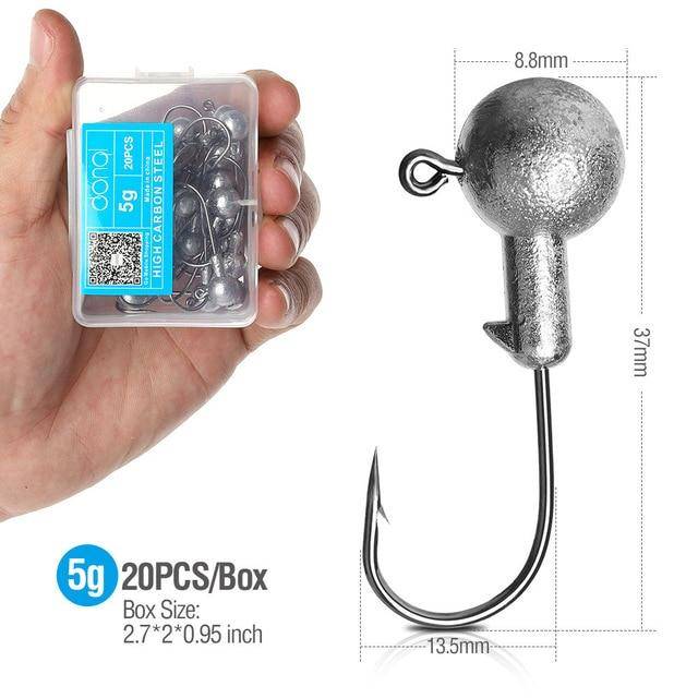 DONQL  Lead Head Fishing Hook | 1-20g | 20pcs/Box