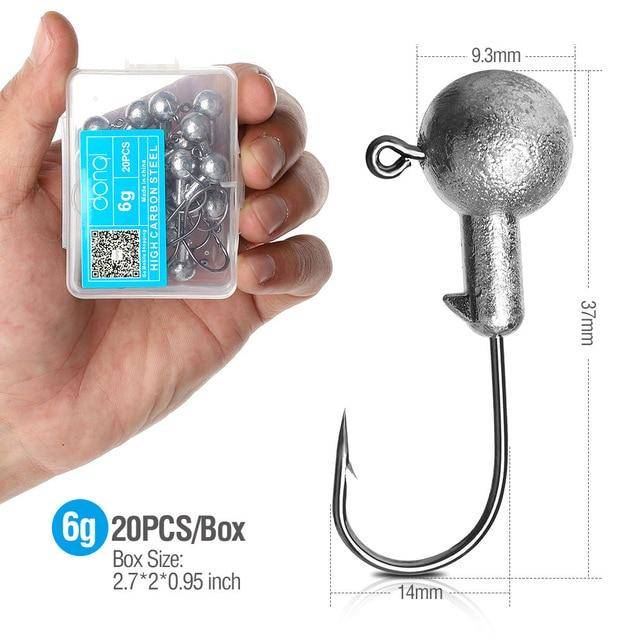 DONQL  Lead Head Fishing Hook | 1-20g | 20pcs/Box