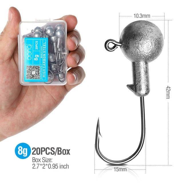 DONQL  Lead Head Fishing Hook | 1-20g | 20pcs/Box