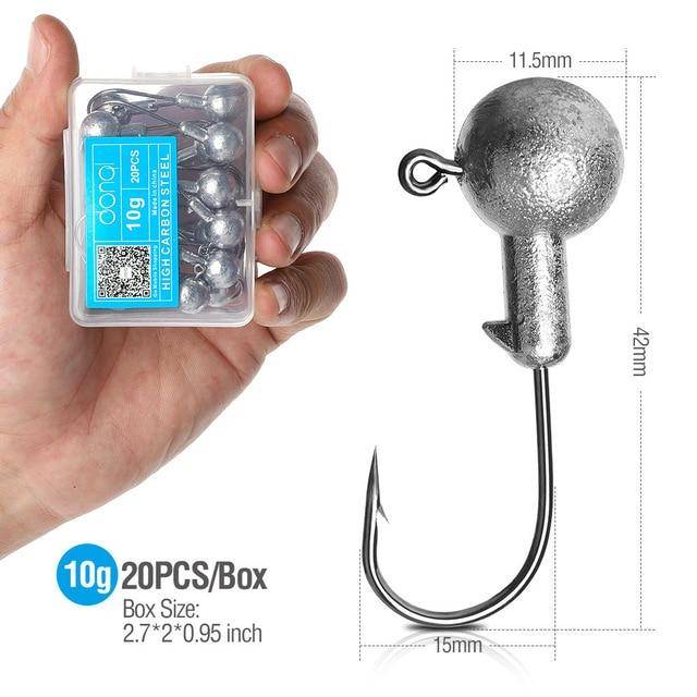 DONQL  Lead Head Fishing Hook | 1-20g | 20pcs/Box