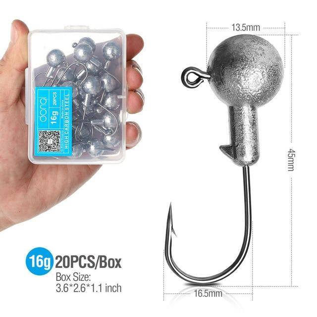 DONQL  Lead Head Fishing Hook | 1-20g | 20pcs/Box