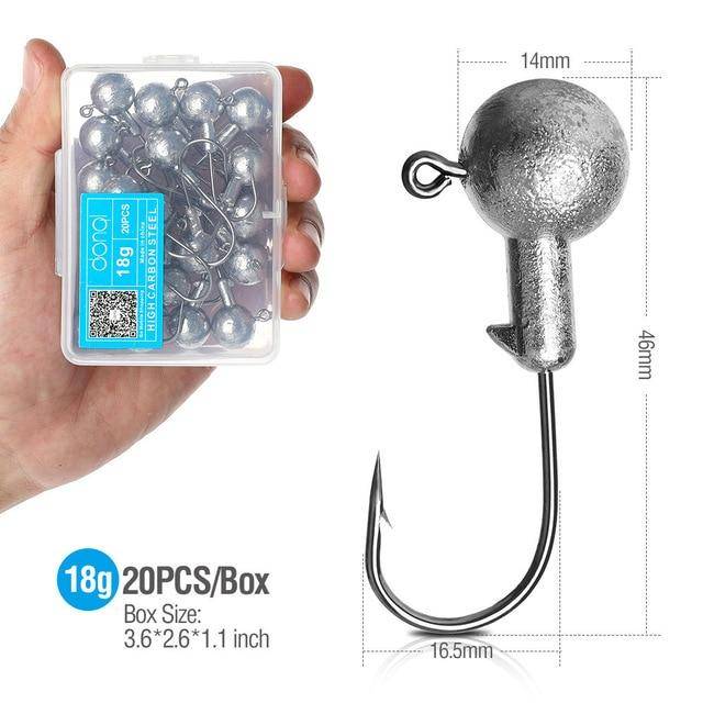 DONQL  Lead Head Fishing Hook | 1-20g | 20pcs/Box
