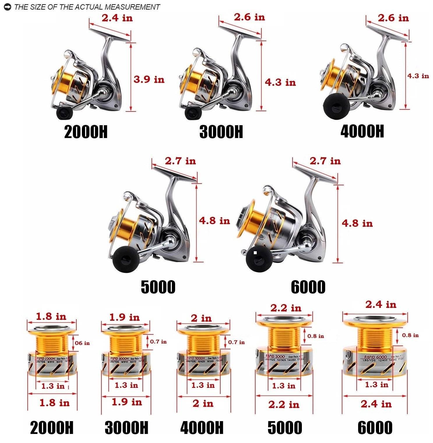 Seaknight RAPID Spinning Reel | 4.7 to 6.1 Gear Ratio 10+1 BB | Magnetic Brake, 17-33 lb Max Drag | Saltwater or Freshwater Ready